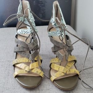 Multi color strappy sandals